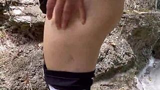 Again fucking cousin's tight ass behind rocky hill