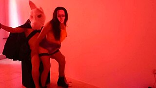 Halloween Nightclub Interview With Latina Roommate Using Rabbit Toy