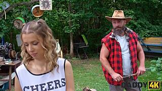 Meeting stepdaddy turned into steamy outdoor pounding