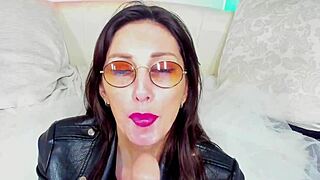 hot milf giving blowjob in glasses 😏