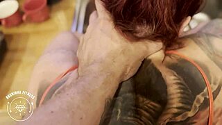 Spotted a hot redhead in the kitchen wearing just a bikini and took her right there.