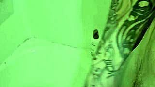 Rubing my big cock in and out of the shower daily