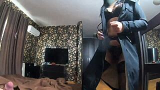 What a Gift for St. Valentin! Blowjob, Hard Fuck, and Cum on Fur Jacket!