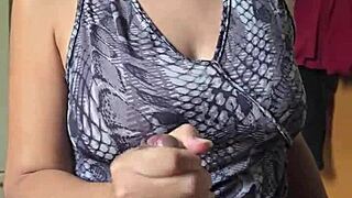 This sailor girl hotwife gave a blowjob until cum covered her face