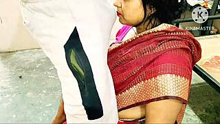 Young Indian desi maid bent over sucking cock in hardcore amateur scene with Hindi audio