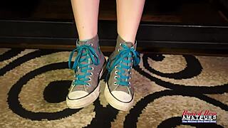 Rachel, get your shaved twat fucked doggystyle and swallow cum!