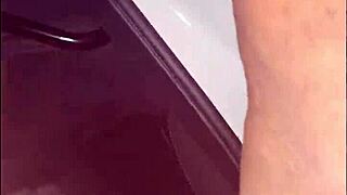 She pees outdoors, then I lick her wet granny pussy dry.