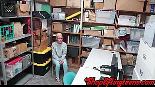 Wild Ebony Teen Rides Cock Hard While Bound After Shoplifting Bust