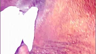 She pees outdoors, then I lick her wet granny pussy dry.