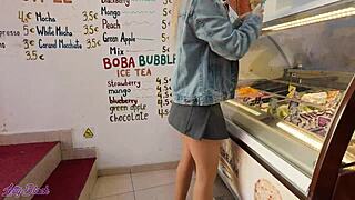 she strolled romantically, a remote vibrator buzzing deep in her pussy.