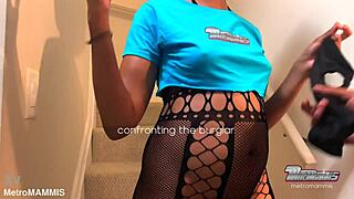 The sexy burglar undergoes a wet throat inspection