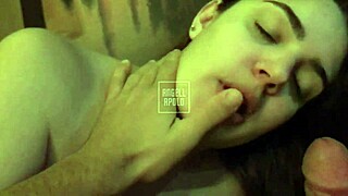 Big-assed blonde stepsister relaxing in hotel room