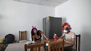 I watched my housemaid tease with a dildo