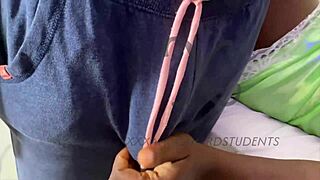 horny student got big cock cum twice inside condom during sex please subcribe to red