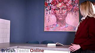 Blonde Student in Uniform Sucks Deep and Swallows Load