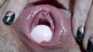 Homemade video of a big clit reaching intense orgasm.