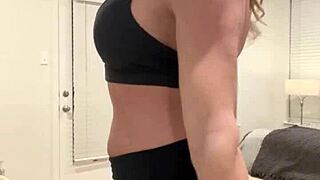 this muscular wife flexes for all her eager fans