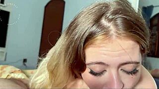 Hot Blonde Stepsister Loves Deepthroat in POV Action