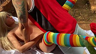 Latina Craves Front Dildo Play in Public