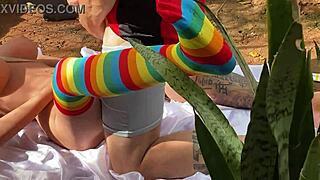 Latina Craves Front Dildo Play in Public