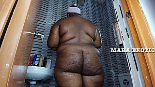 Ebony Nigerian Couple Shower Standing Doggystyle Fuck - Mara Exotic