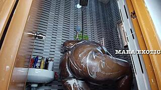 Ebony Nigerian Couple Shower Standing Doggystyle Fuck - Mara Exotic
