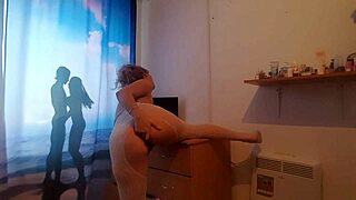 blonde milf masturbating her beautiful pussy on desk