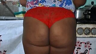 hey, why’s this naughty church girl flashing huge tits in the kitchen?