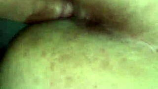 Caught my chubby girlfriend naked on bed, couldn't resist filling her with cum