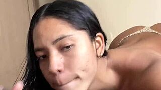 I video call my husband while sucking my lover’s cock during massage.