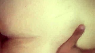 Caught my chubby girlfriend naked on bed, couldn't resist filling her with cum