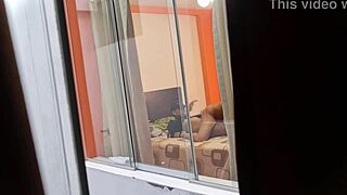 Mexican nurse Miranda caught riding her lover with window wide open! Wow!