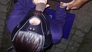 woman gets attention in backyard during traffic