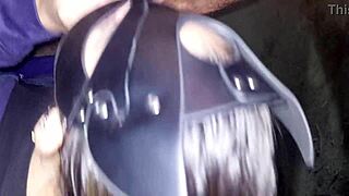 woman gets attention in backyard during traffic