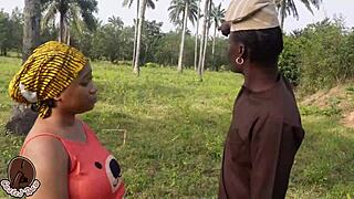 Hey farmer Adigun, wanna ride that big black cock outdoors?