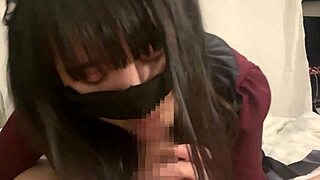 Japanese teen with tight pussy gives sticky blowjob until mouth explosion