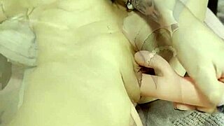 Girlfriend trying new santa gift toy for hot pussy orgasm