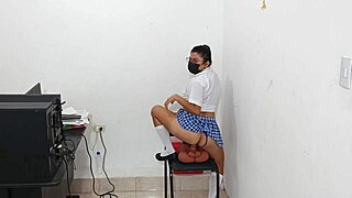 Student sneaks toy into principal’s office. Things get kinky with curvy fetish play.