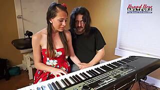 Hey, watch brunette coed Cloe suck cock and get deeply banged