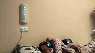 Skinny Cowgirl in Fishnet Bodysuit Rides Deep in Both Holes