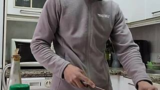 I cook a tortilla, strip naked, jerk off, and cum on the food