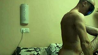 Skinny Cowgirl in Fishnet Bodysuit Rides Deep in Both Holes