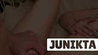 Muscular guy intensely fucks cute skinny blonde's sloppy wet pussy in homemade hammock