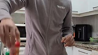 I cook a tortilla, strip naked, jerk off, and cum on the food