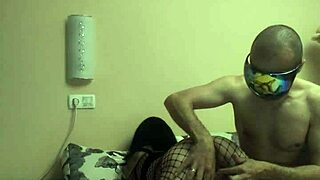 Skinny Cowgirl in Fishnet Bodysuit Rides Deep in Both Holes