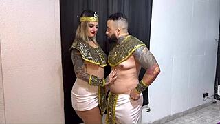 Fara and Cleopatra fuck hard until he explodes inside! She cums with him, so damn hot!!