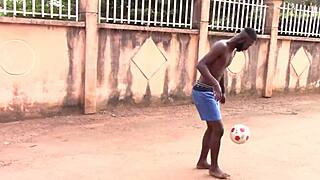 Hey man, watch this Cameroonian footballer bang a spectator