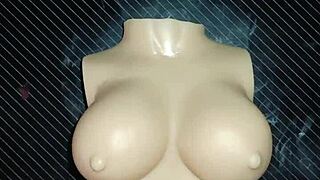 dolly begged for double penetration, and i finished all over her tight chest.