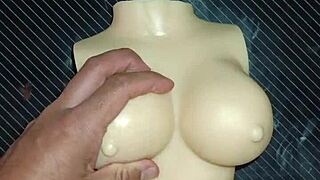 dolly begged for double penetration, and i finished all over her tight chest.