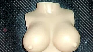 dolly begged for double penetration, and i finished all over her tight chest.